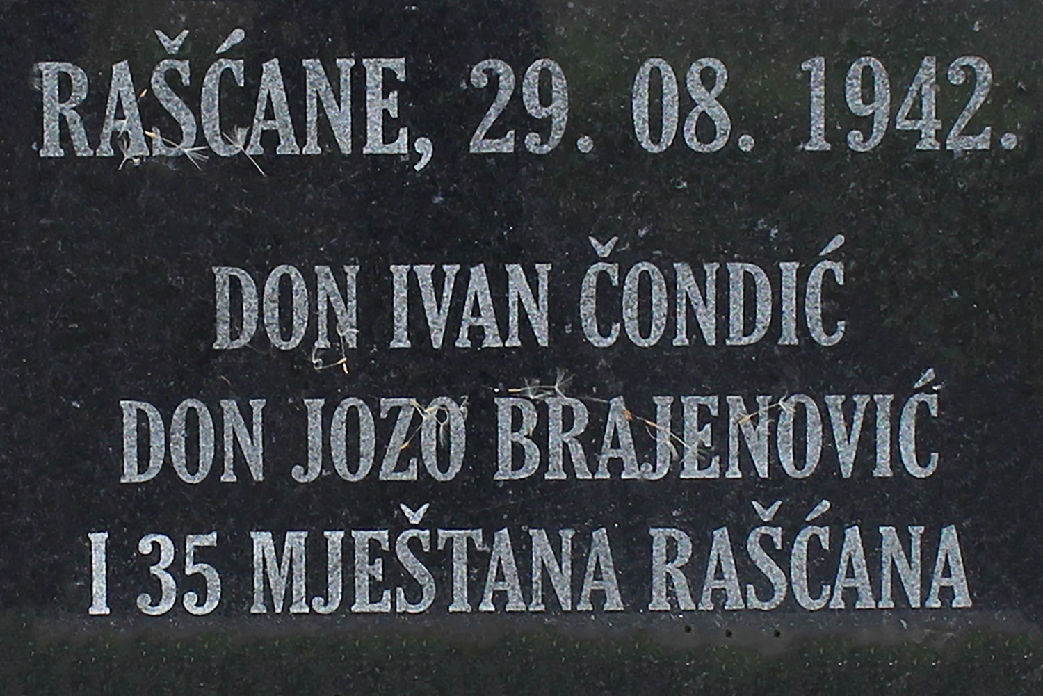 rascane 29 08 1942 don ivan condic don jozo brajenovic i 35 mjestana rascana