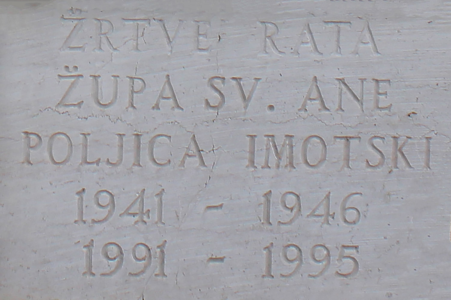 zrtve rata zupa sv ane poljica imotski 1941 1996 1991 1995